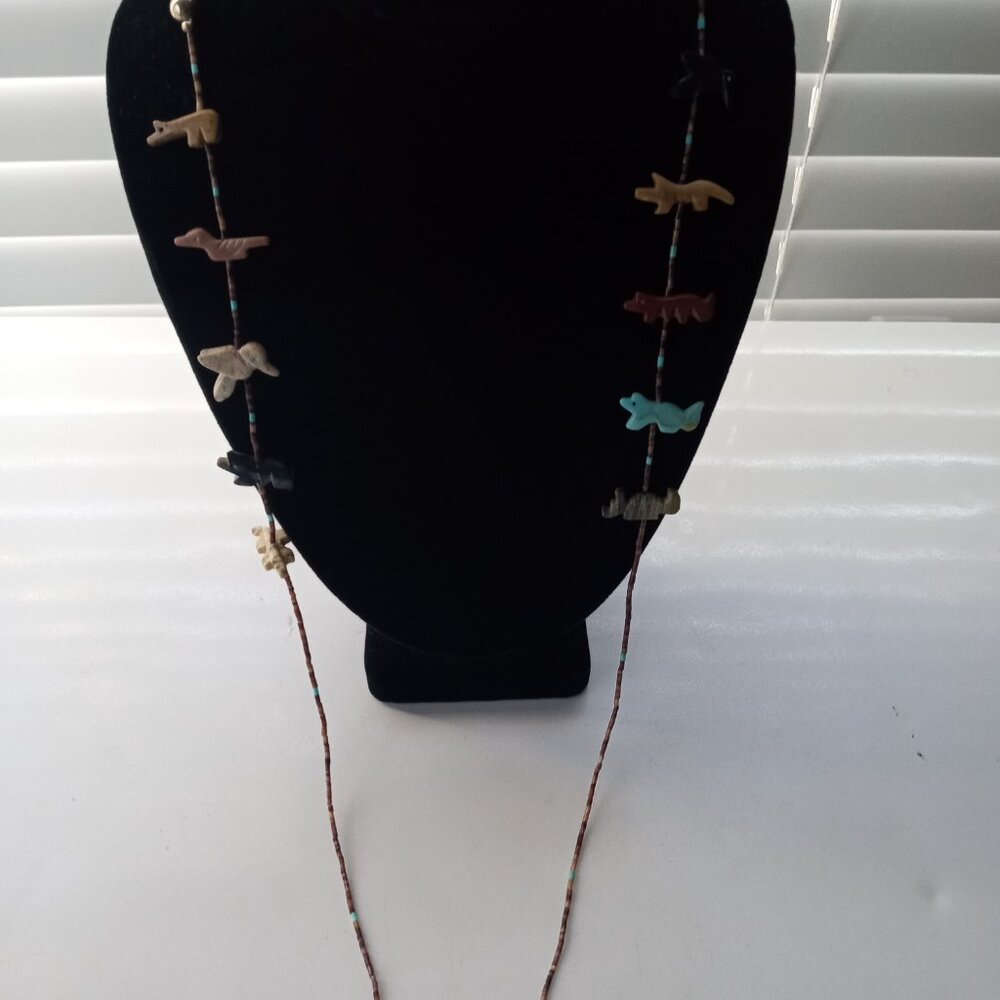 Native American Animal Fetish Eyeglasses holder Necklace